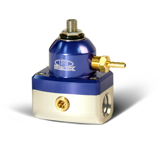 BLOX Racing 3-Port Design Blue/Silver Adjustable Fuel Pressure Regulator