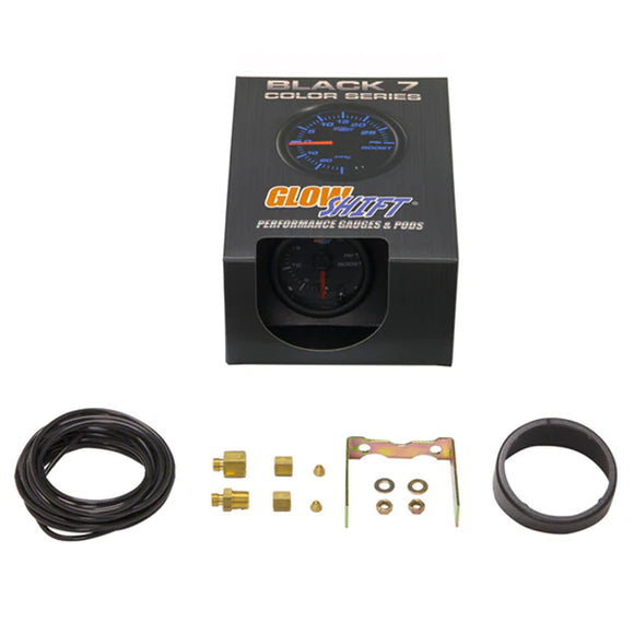 GlowShift Black 7 Color 35 PSI Boost Gauge