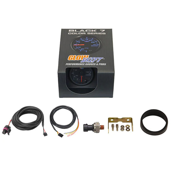 GlowShift Black 7 Color Oil Pressure Gauge
