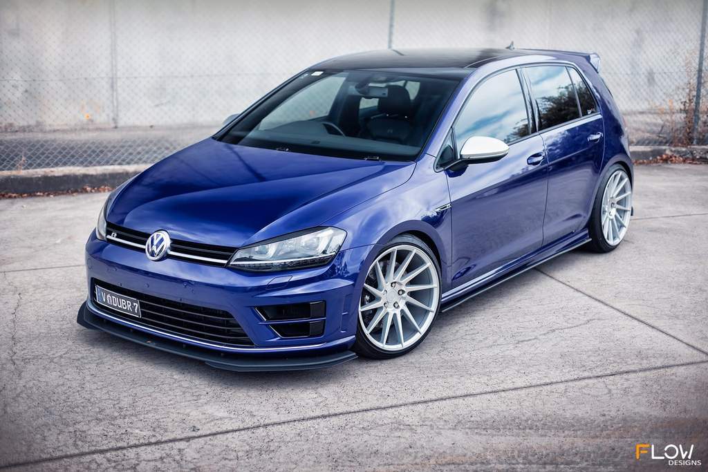 VW MK7 Golf R Front Splitter With Aerospacers & Front Crossbar Mounts - 0
