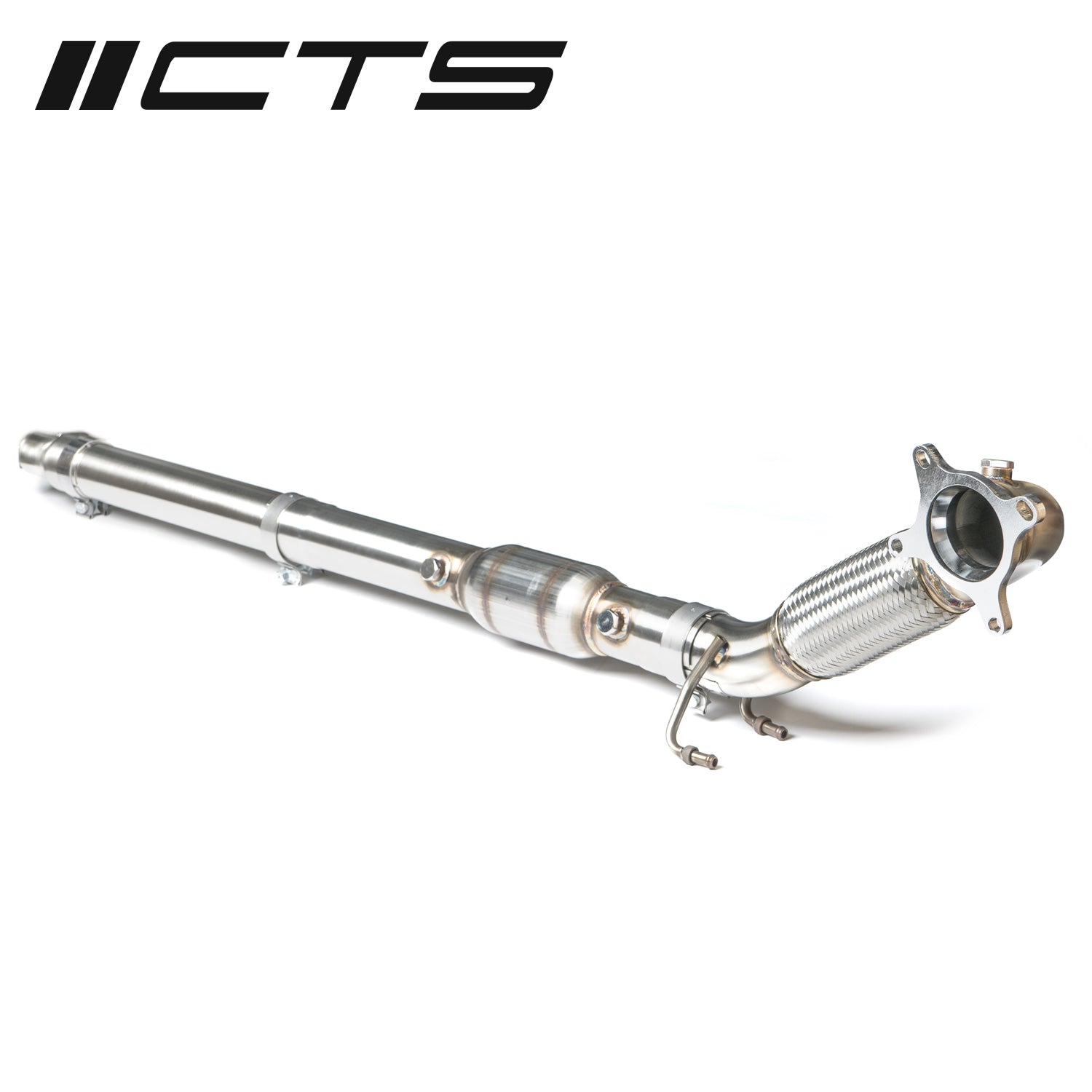 CTS TURBO AUDI/VW 2.0T FWD EXHAUST DOWNPIPE WITH HIGH-FLOW CAT (MK5, MK6, 8P A3, 8J TT)