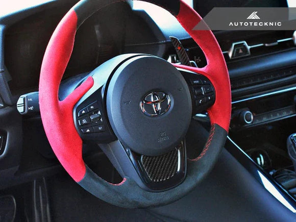 Autotecknic Carbon Fiber Steering Wheel Trim Overlay - Toyota / A90 / Supra