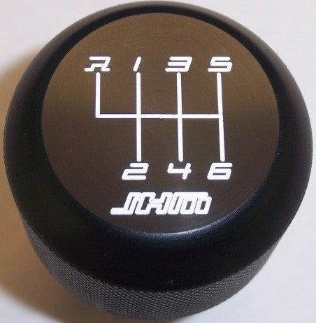 JHM Weighted Black Delrin Shift Knob (6-speed w Red lettering - Clamp on Style) for Audi-VW B5, C5, B6, B7, B8 and B9