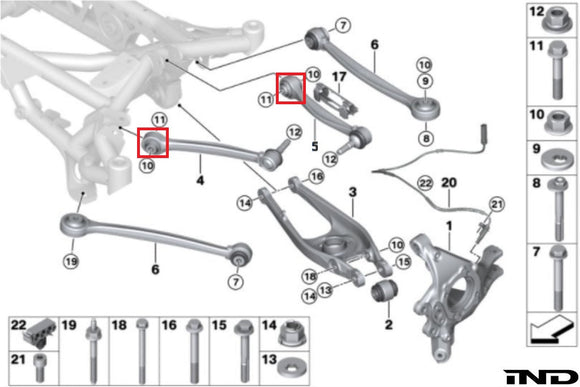 Fall-Line Motorsports G8X M2 / M3 / M4 Rear Upper Control Arm Bearing Set