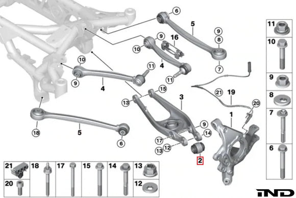 Fall-Line Motorsports G8X / F8X Rear Lower Control Arm Bearing Set - Outer