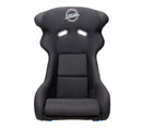 NRG FRP Bucket Seat - White Finish with Arrow Embroidery And Blue Side Mount Bracket-2
