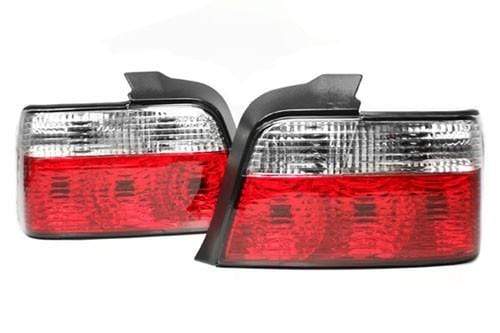 BMW E36 4Dr Taillights - Clear | Red Crystal