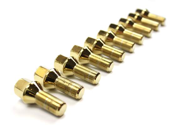 Aodhan Lug Bolts - 14x1.25 - Conical - Gold - Set Of 20