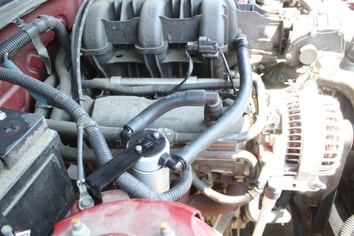 JLT 05-10 Ford Mustang V6 Passenger Side Oil Separator 3.0 - Clear Anodized - 0