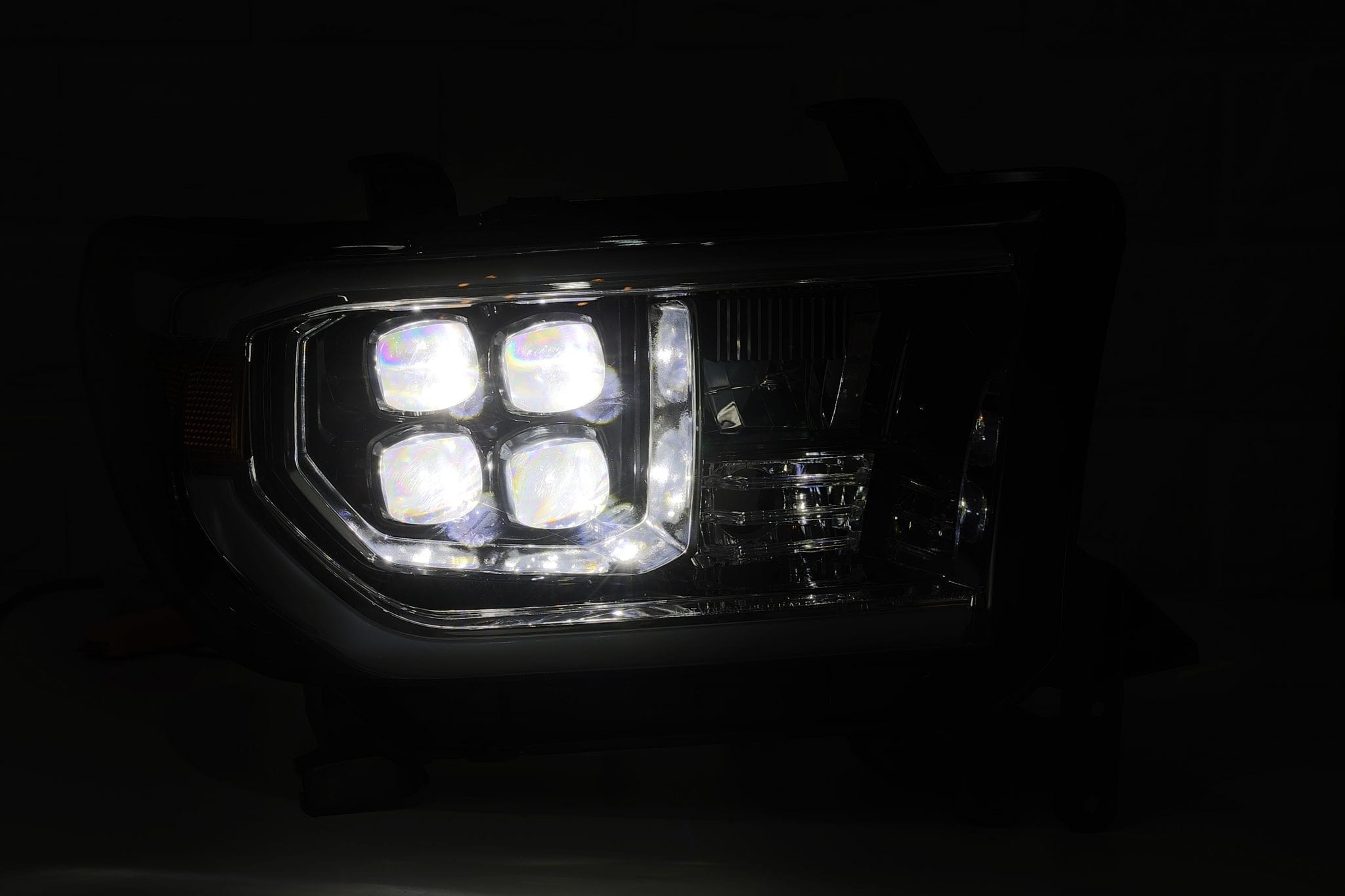 AlphaRex 07-13 Toyota Tundra (w/Lvl Adj) NOVA LED Proj Headlights Plank Alpha Blk w/Seq Signal/RDL - 0