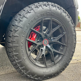 Alcon 2021+ RAM TRX 376x42mm Rotors 6-Piston Red Calipers Front Brake Upgrade Kit - 0