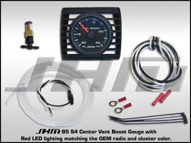 JHM Center Vent Boost Gauge for B5 S4 Red Lighting