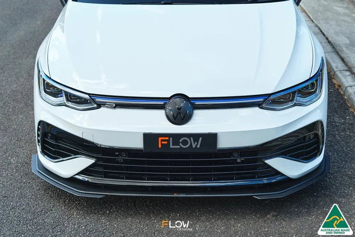 Flow Designs MK8 Golf R Chassis Mounted Front Lip Splitter