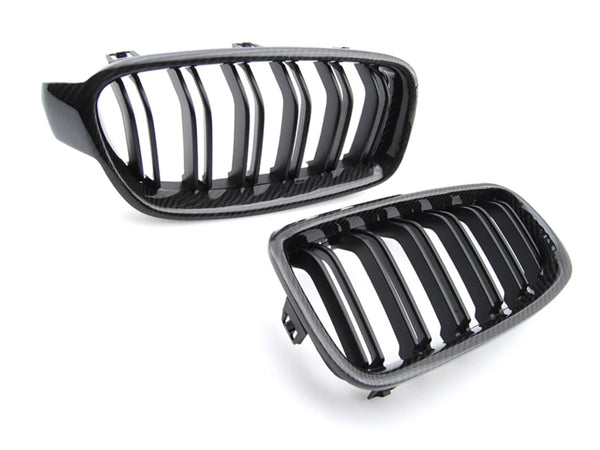 2012-2018 BMW 3 Series (F30 / F31) M3 Style Carbon Fiber Kidney Grilles (Various Finishes)