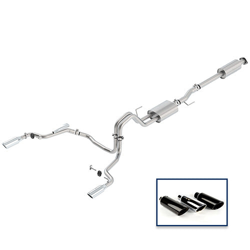 Ford Racing 15-18 F-150 2.7L Cat-Back Sport Exhaust System - Rear Exit Chrome Tips