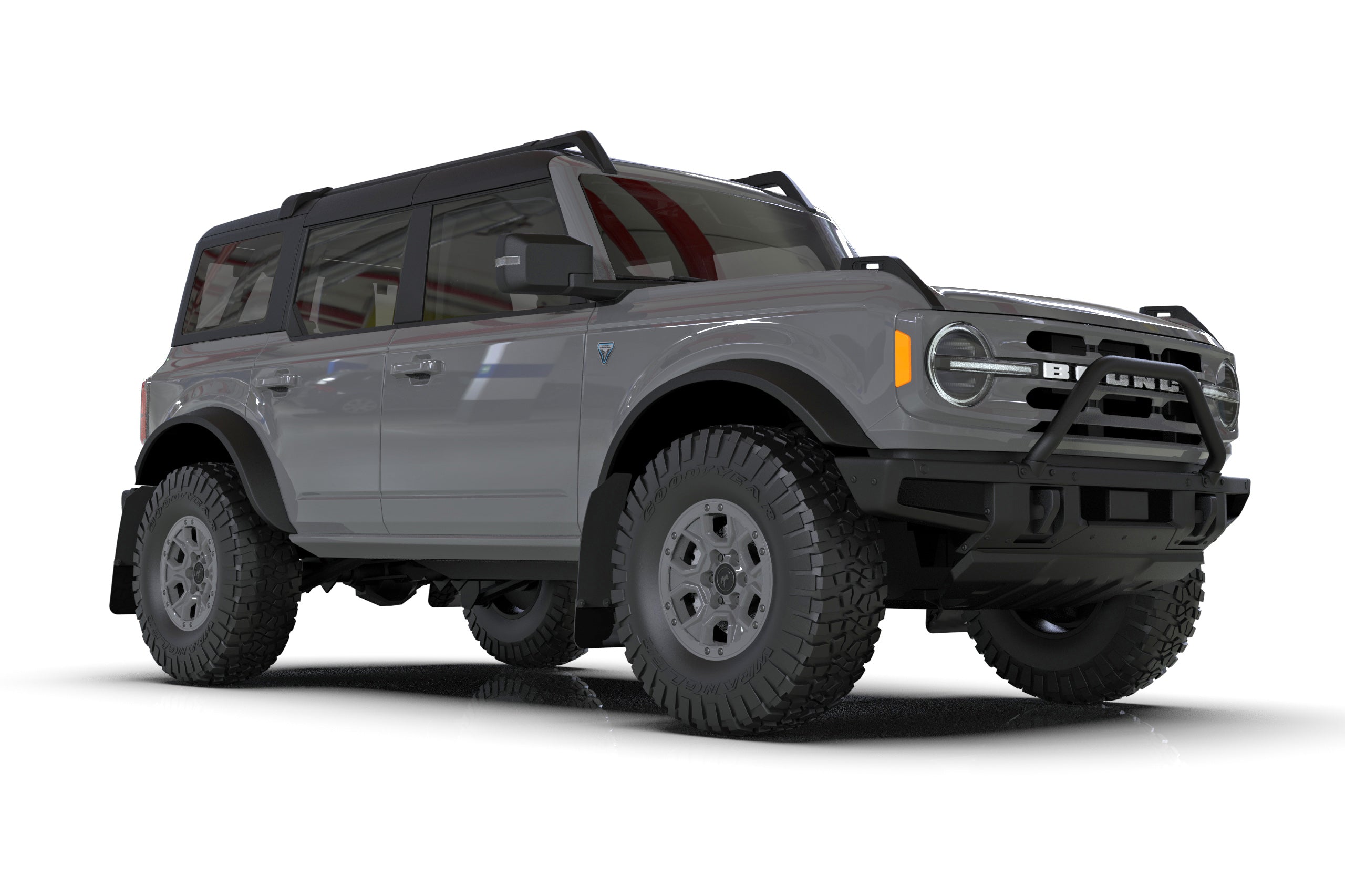 Rally Armor 21-22 Ford Bronco (Plstc Bmpr + RR - NO Rptr/Sprt) Blk Mud Flap