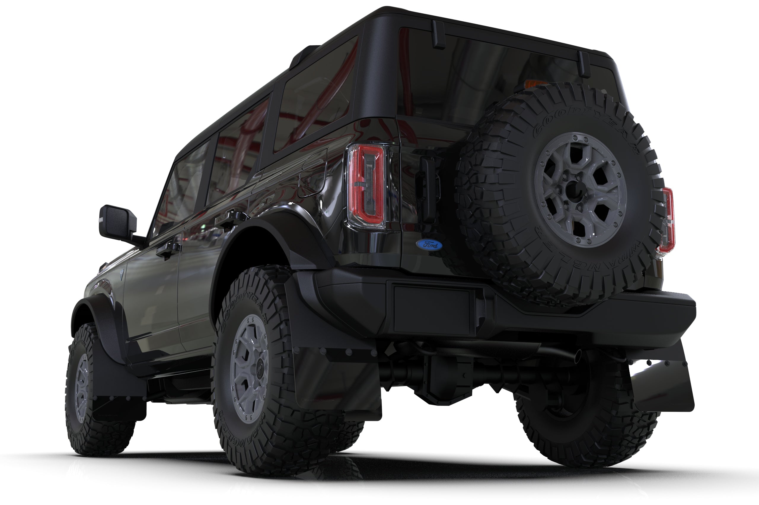 Rally Armor 21-22 Ford Bronco (Plstc Bmpr - NO Rptr/Sprt - NO RR/RB) Blk Mud Flap