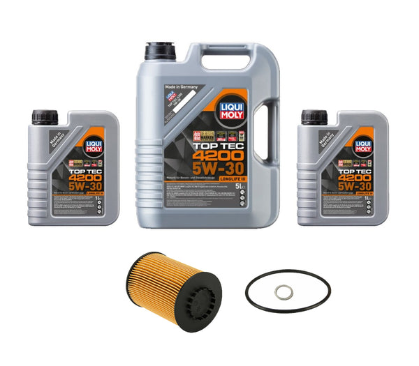 Porsche Engine Oil Change Kit (5W-30) - Liqui Moly/Mahle