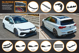 Flow Designs MK8 Golf R Full Lip Splitter Set - 0