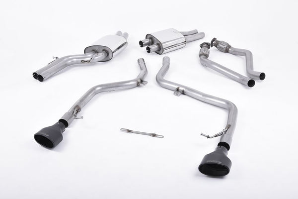 Milltek Cat Back Non Resonated Exhaust - Black Oval Tips - S5 Cabriolet 3.0T quattro S-tronic