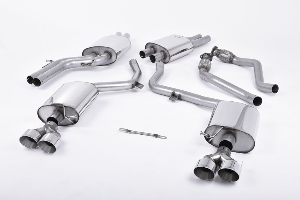 Milltek Resonated Cat Back Exhaust Polished Silver Tips - Audi S5 B8.5 3.0T Supercharged-1