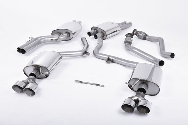 Milltek Resonated Cat Back Exhaust Polished Silver Tips - Audi S5 B8.5 3.0T Supercharged