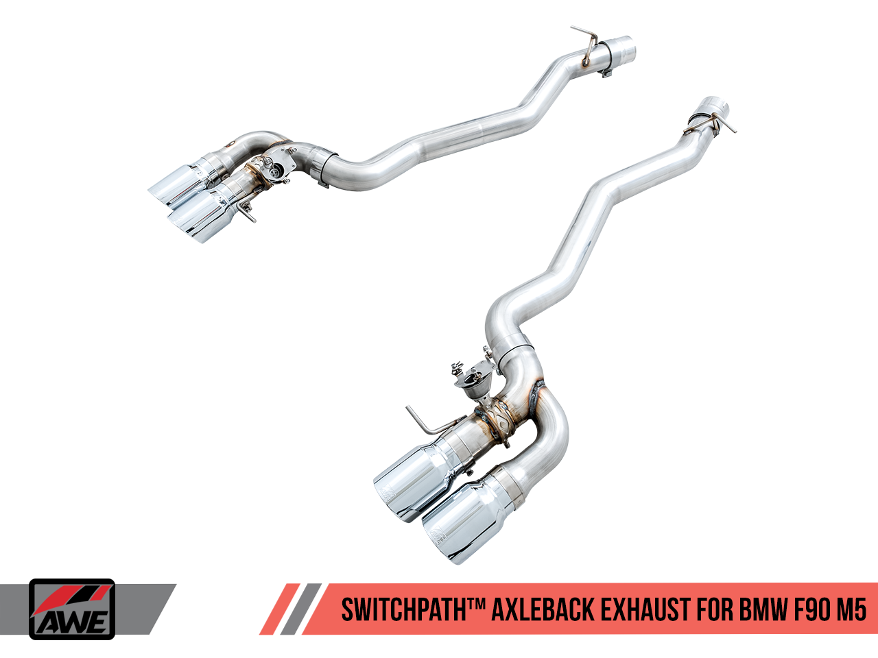 AWE SwitchPath™ Axle-Back Exhaust for BMW F90 M5 - Chrome Silver Tips