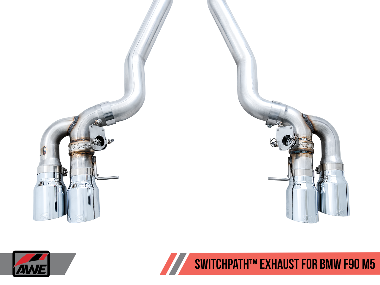 AWE SwitchPath™ Axle-Back Exhaust for BMW F90 M5 - Chrome Silver Tips