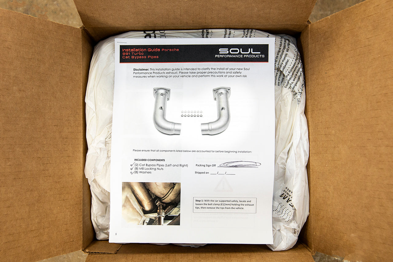 Soul Performance Turbo Cat Bypass Pipes For Porsche 911 Turbo (991.1/991.2)