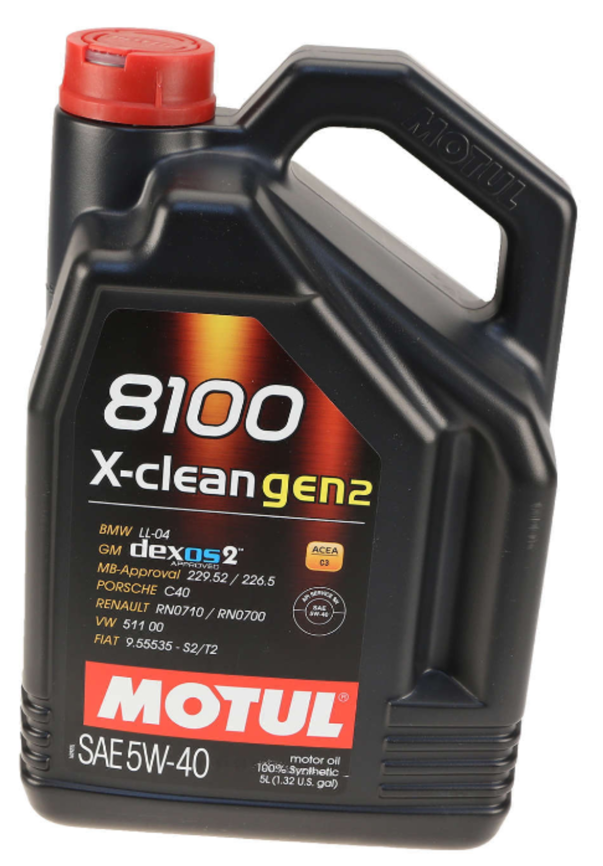 Motul Engine Oil 5W40 - Motul 109762 5-Liter - 8100 X-clean (Gen 2) - 5W-40 Synthetic