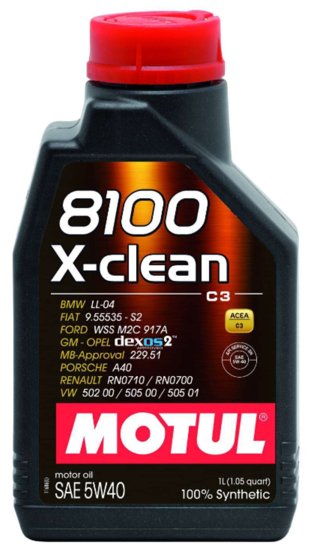 Motul 8100 X-clean 5W-40 Synthetic Motor Oil - 1 Liter