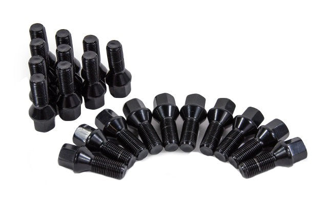 Conical Seat Wheel Bolt Black - 14x1.5x 27mm Length - 20 Pack