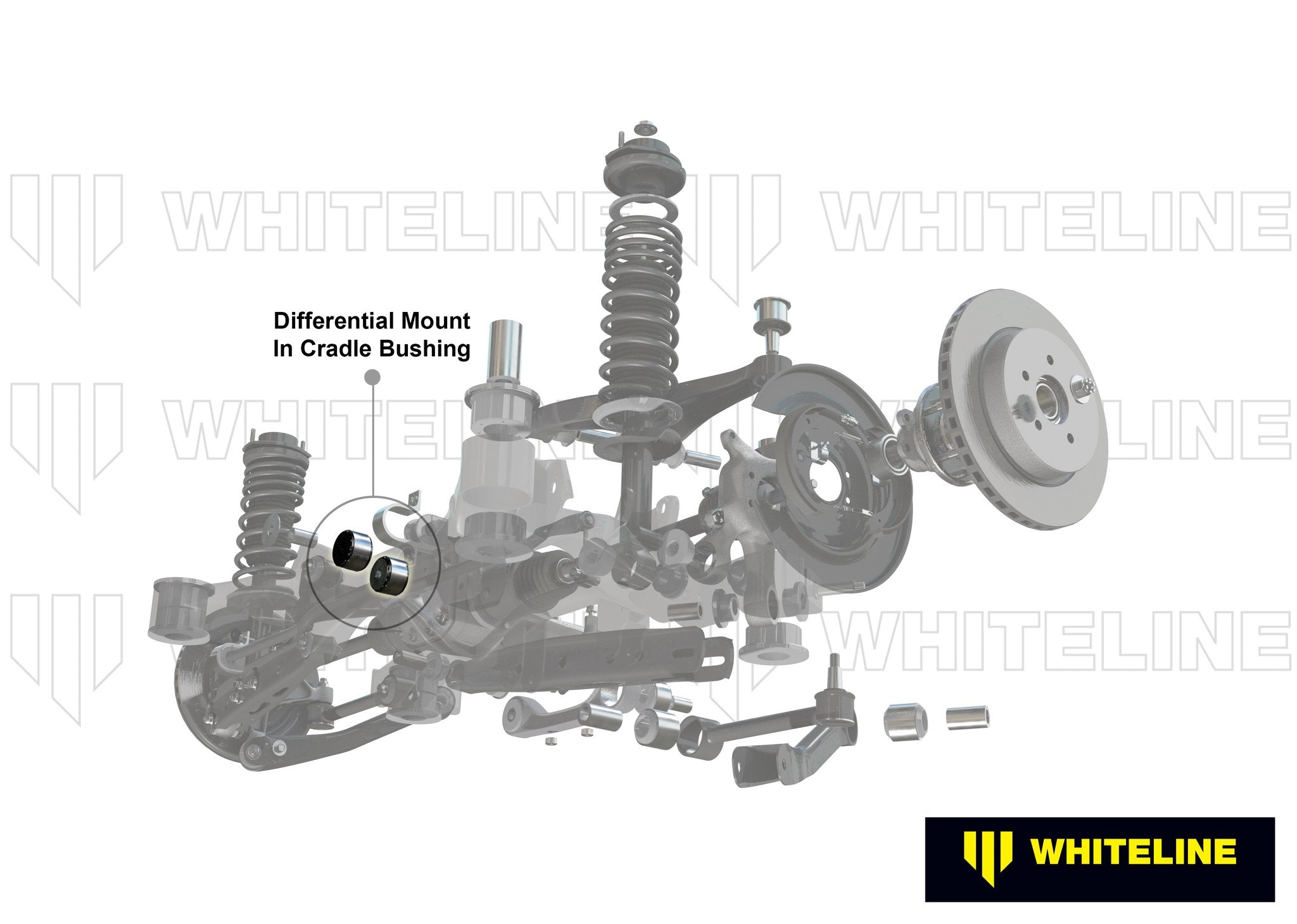 Whiteline 08+ Subaru WRX Hatch / 08-09 Subaru STi Rear Diff Mount Inserts positive power kit - 0
