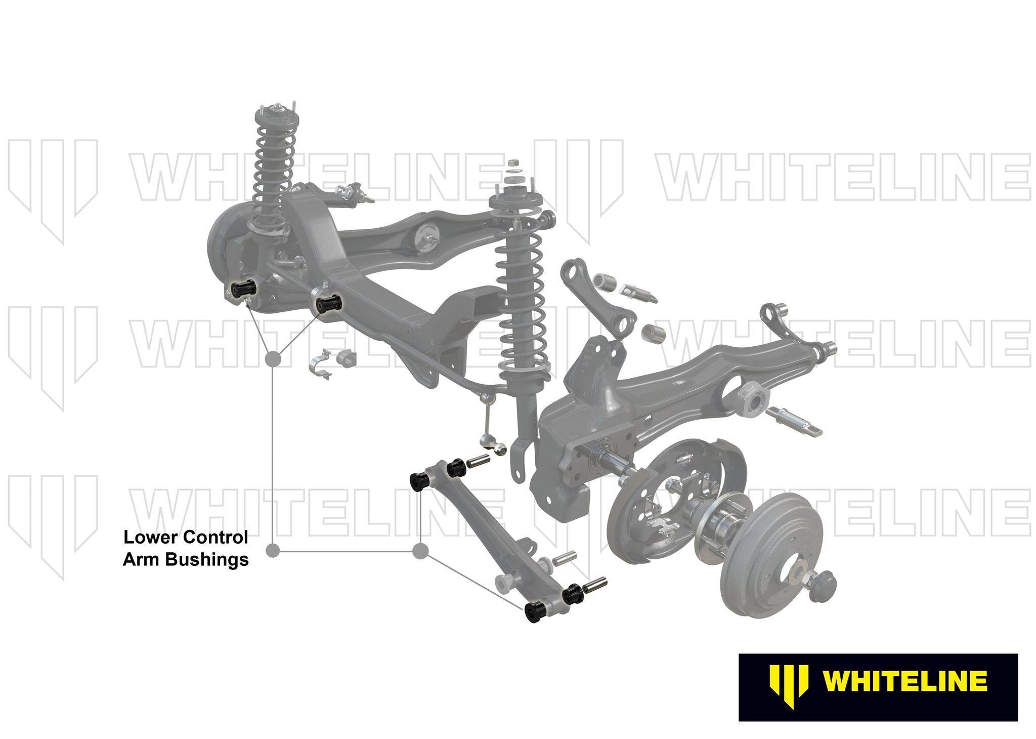 Whiteline Plus 88-00 Honda Civic / 88-9/95 CRX Rear Control Arm - Lower Inner & Outer Bushing Kit - 0