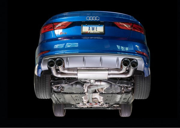 AWE Tuning Audi  S3 Track Edition Exhaust with Chrome Silver Tips, 90mm