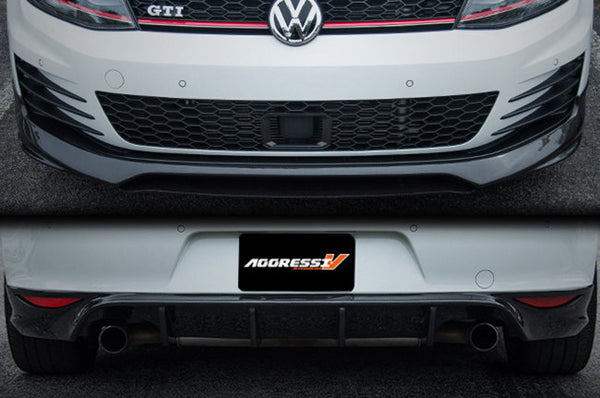 MK7 GTI Carbon Fiber Front Lip and Rear Diffuser Package