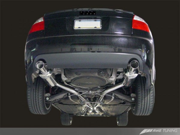 AWE Tuning B6 A4 3.0L Track Edition Exhaust - Polished Silver Tips