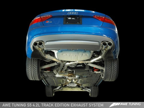 AWE Tuning S5 4.2L Track Edition Exhaust System - Polished Silver Tips - 0