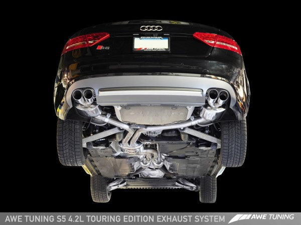AWE Tuning S5 4.2L Touring Edition Exhaust System - Polished Silver Tips