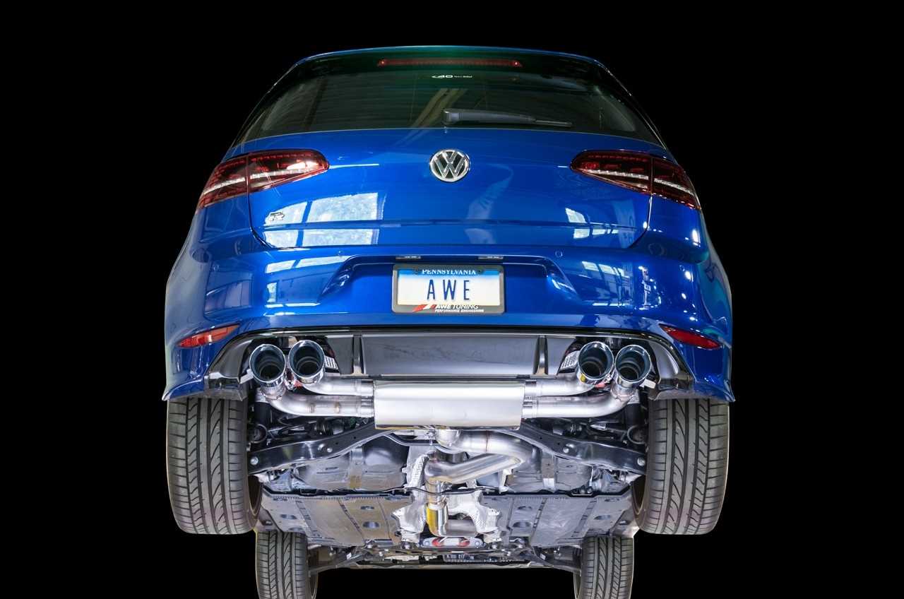 AWE Tuning Mk7 Golf R SwitchPath Exhaust with Chrome Silver Tips, 90mm