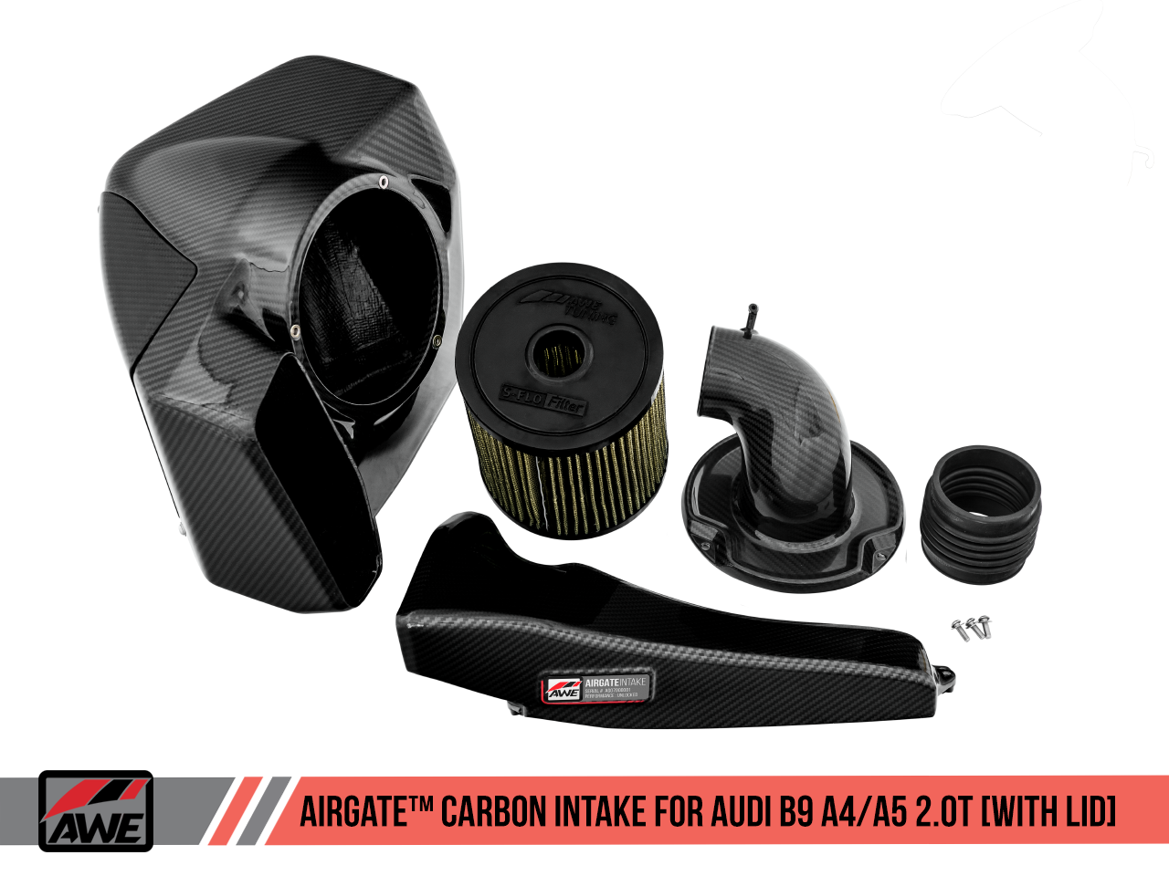 AWE AirGate™ Carbon Fiber Intake for Audi B9 A4 / A5 2.0T - With Lid