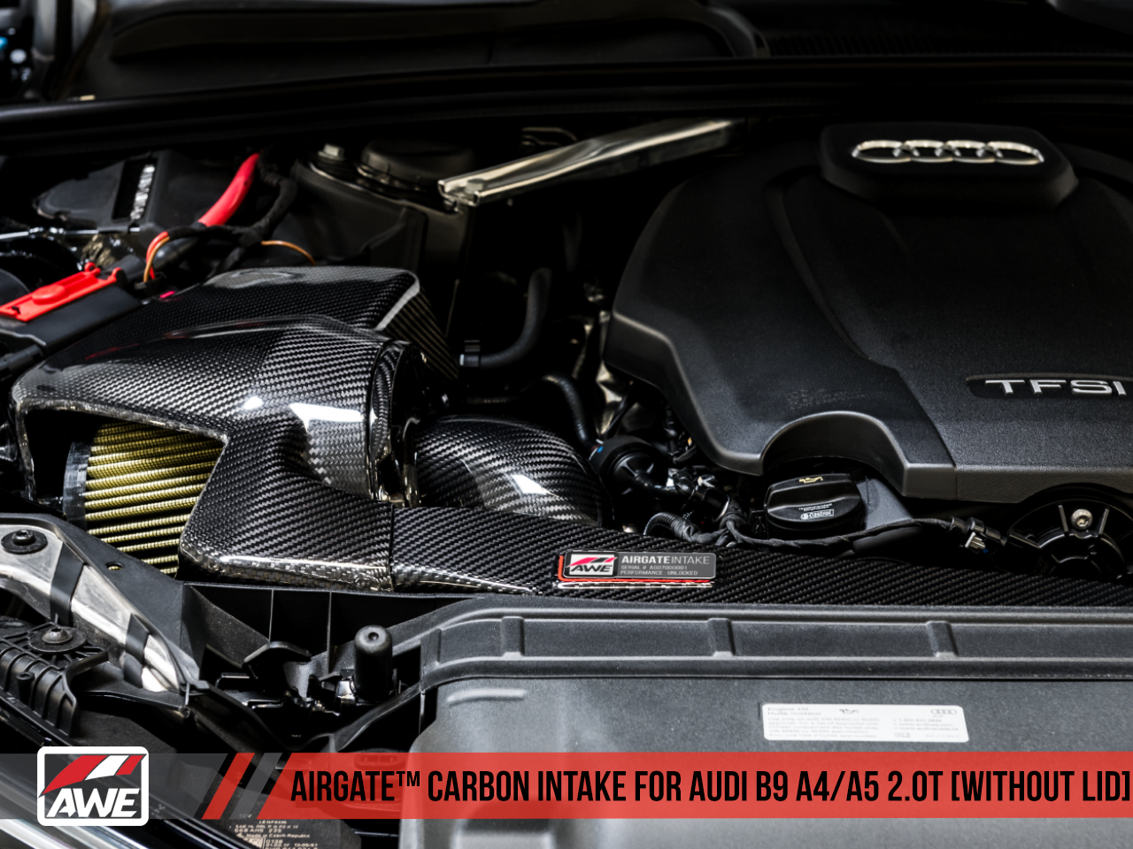 AWE AirGate™ Carbon Fiber Intake for Audi B9 A4 / A5 2.0T - Without Lid - 0