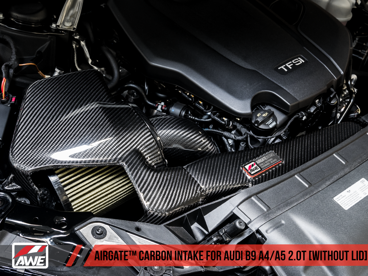 AWE AirGate™ Carbon Fiber Intake for Audi B9 A4 / A5 2.0T - Without Lid