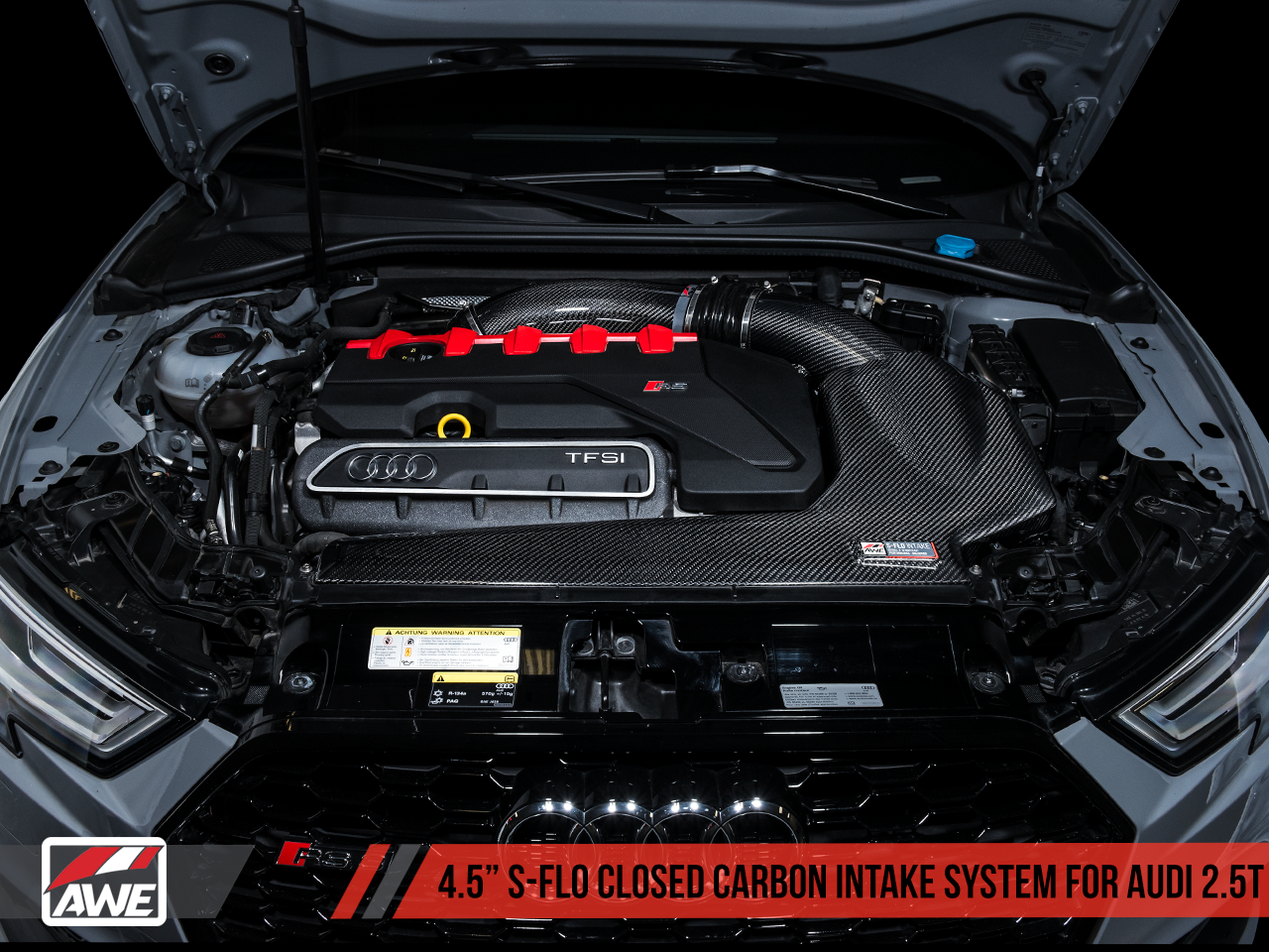 AWE 4.5" S-FLO Closed Carbon Intake System for Audi RS 3 / TT RS