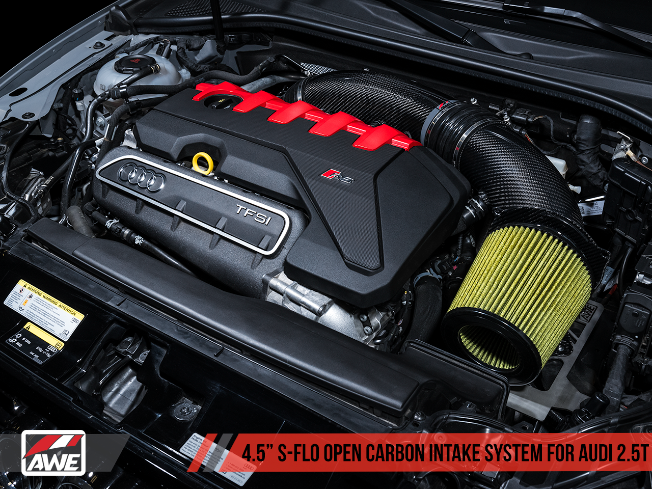 AWE 4.5" S-FLO Open Carbon Intake System for Audi RS 3 / TT RS - 0