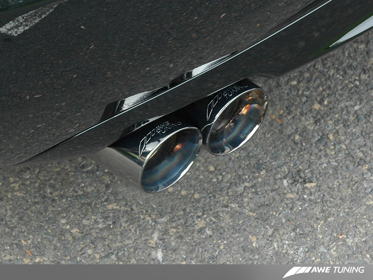 AWE Track Edition Exhaust for Audi B7 S4 - Diamond Black Tips