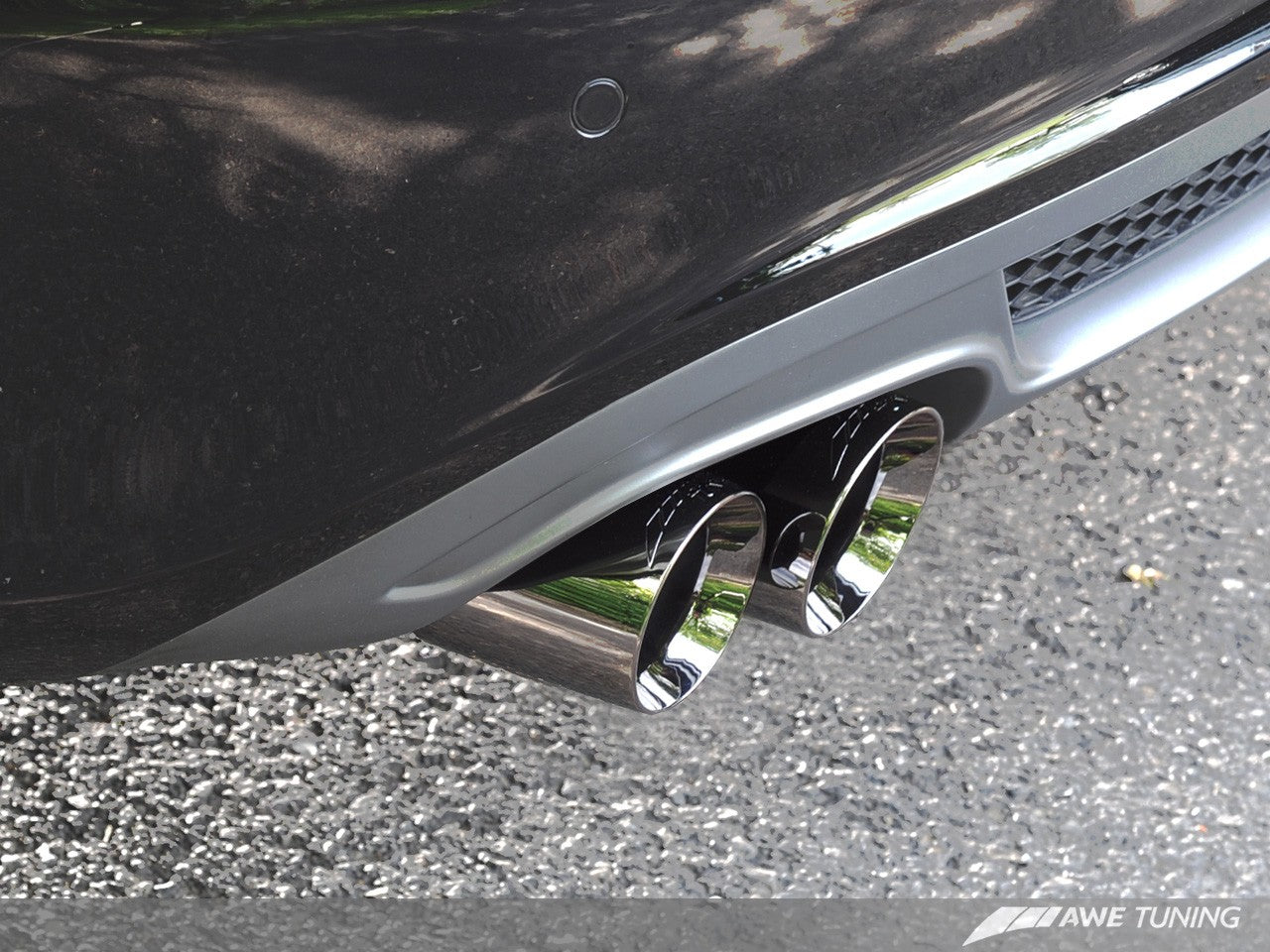 AWE Touring Edition Exhaust for B8 A4 2.0T - Quad Tip, Polished Silver Tips