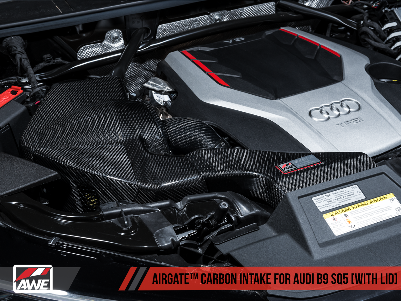 AWE AirGate™ Carbon Fiber Intake for Audi B9 SQ5 3.0T - With Lid - 0