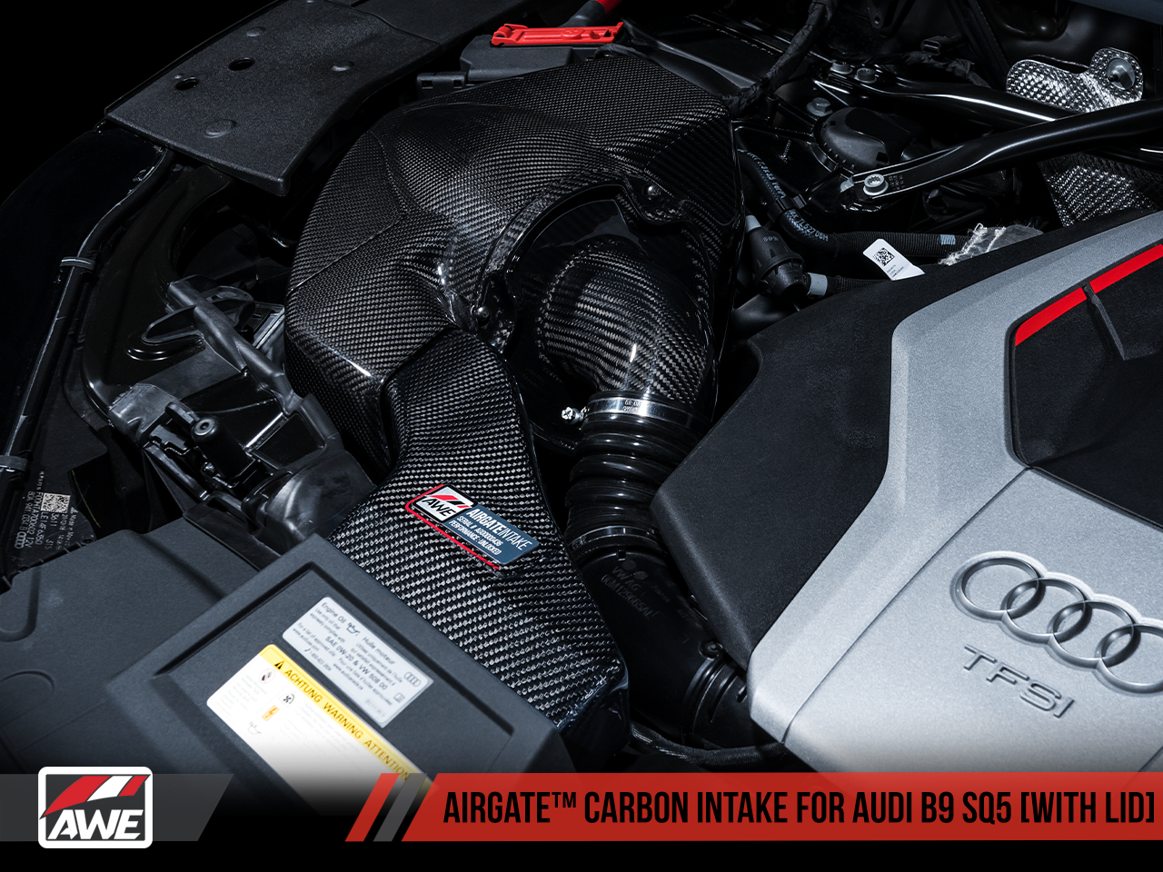 AWE AirGate™ Carbon Fiber Intake for Audi B9 SQ5 3.0T - With Lid