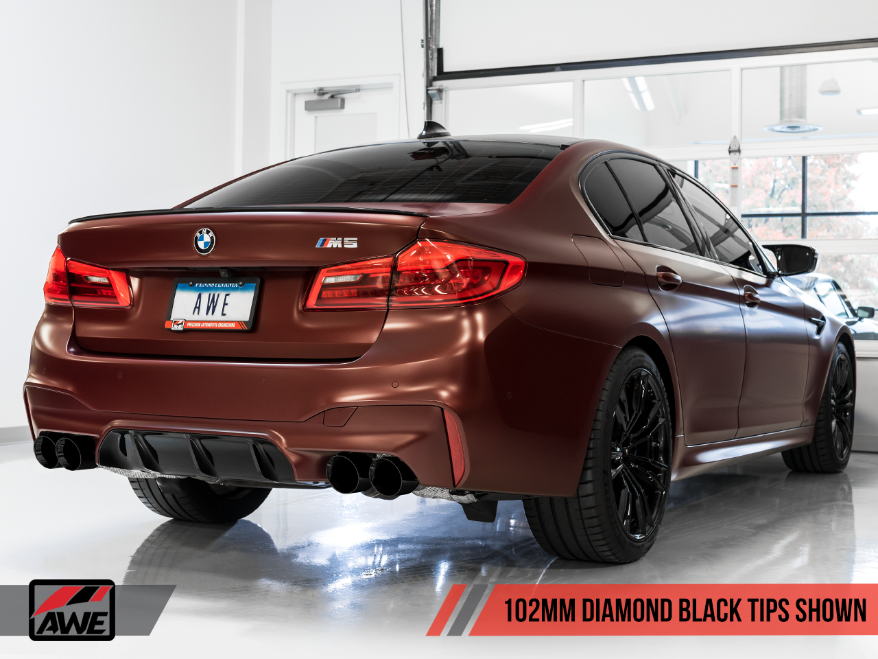 AWE SwitchPath™ Axle-Back Exhaust for BMW F90 M5 - Diamond Black Tips